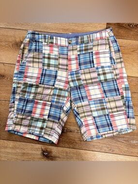 L.L.Bean Shorts Women’s 10 Patchwork Madras Multicolor Plaid Favorite Fit Preppy